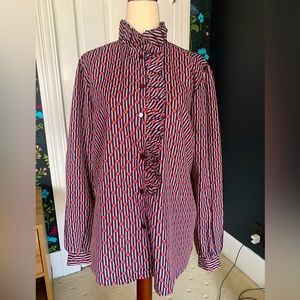 Vintage Ruffled Collar Blouse